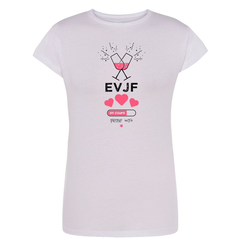 EVJF en cours please wait - T-shirt  pour femme manche courtes