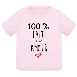 100% fait avec amour - T-shirt bébé