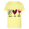 Peace Love Wine - T-shirt adulte