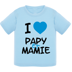 I love Papy & Mamie - T-shirt bébé