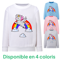 Licorne ArcEnCiel - Sweatshirt Enfant et Adulte