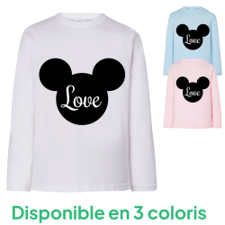 Love Mickey tête - T-shirts Manches longues