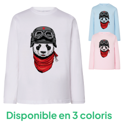 Panda Motard - T-shirts Manches longues