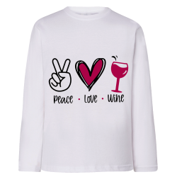 Peace Love Wine - T-shirts Manches longues