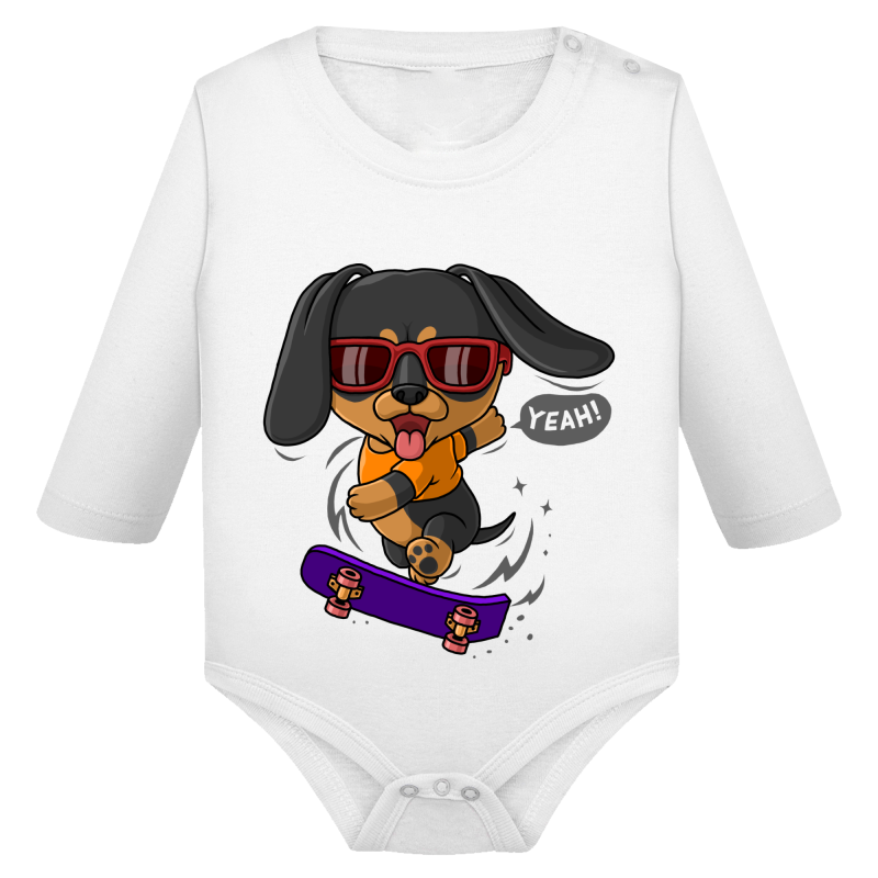 Chien Skate - Body Manches longues