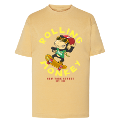 Singe Skate Rolling Monkey - T-shirt adulte et enfant