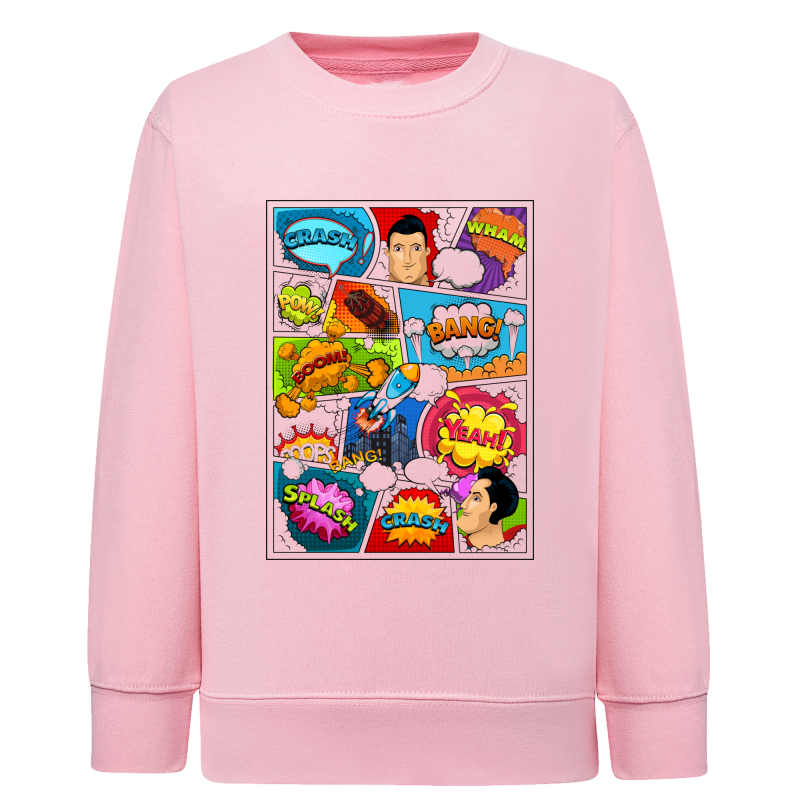Planche de BD Comics PopArt - Sweatshirt Enfant et Adulte