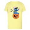 Stitch Chat Citrouille halloween - T-shirt adulte et enfant