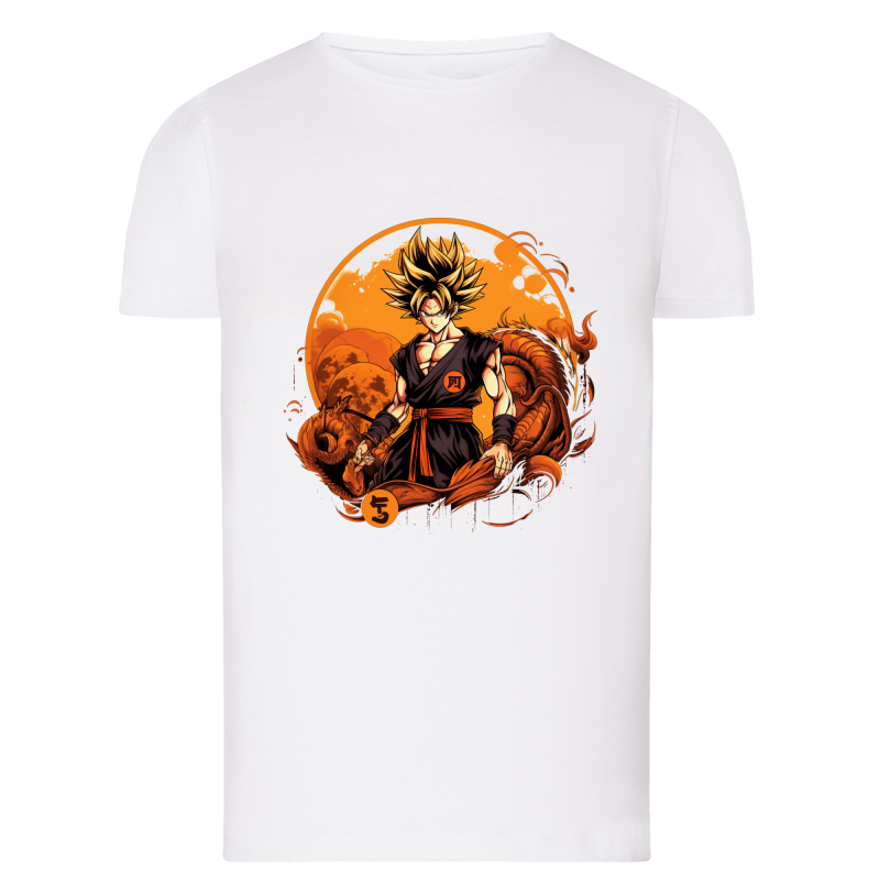 Sangoku Dragon Orange Feu IA 12 - T-shirt adulte et enfant