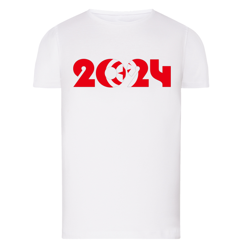 Drapeau 2024 Soutien Tunisie - T-shirt adulte et enfant